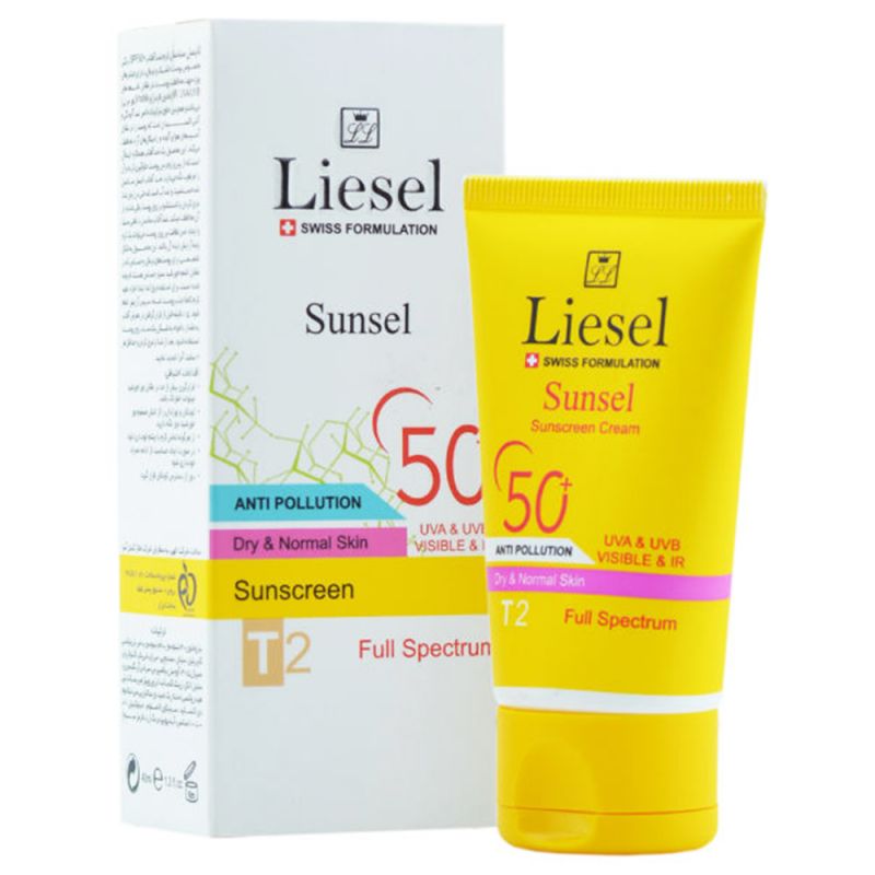 کرم ضد آفتاب SPF50 رنگی مخصوص پوست خشک و نرمال T2
