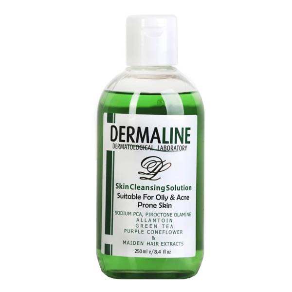 محلول پاک کننده مناسب پوست های چرب درمالاین - 300ml