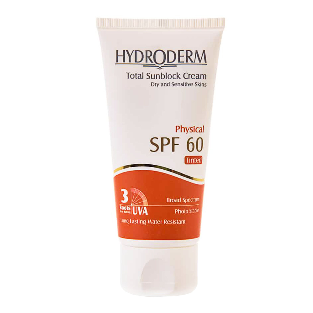 كرم ضد آفتاب فاقد جاذبه شيميايي با فاكتور حفاظتی SPF60 هيدرودرم